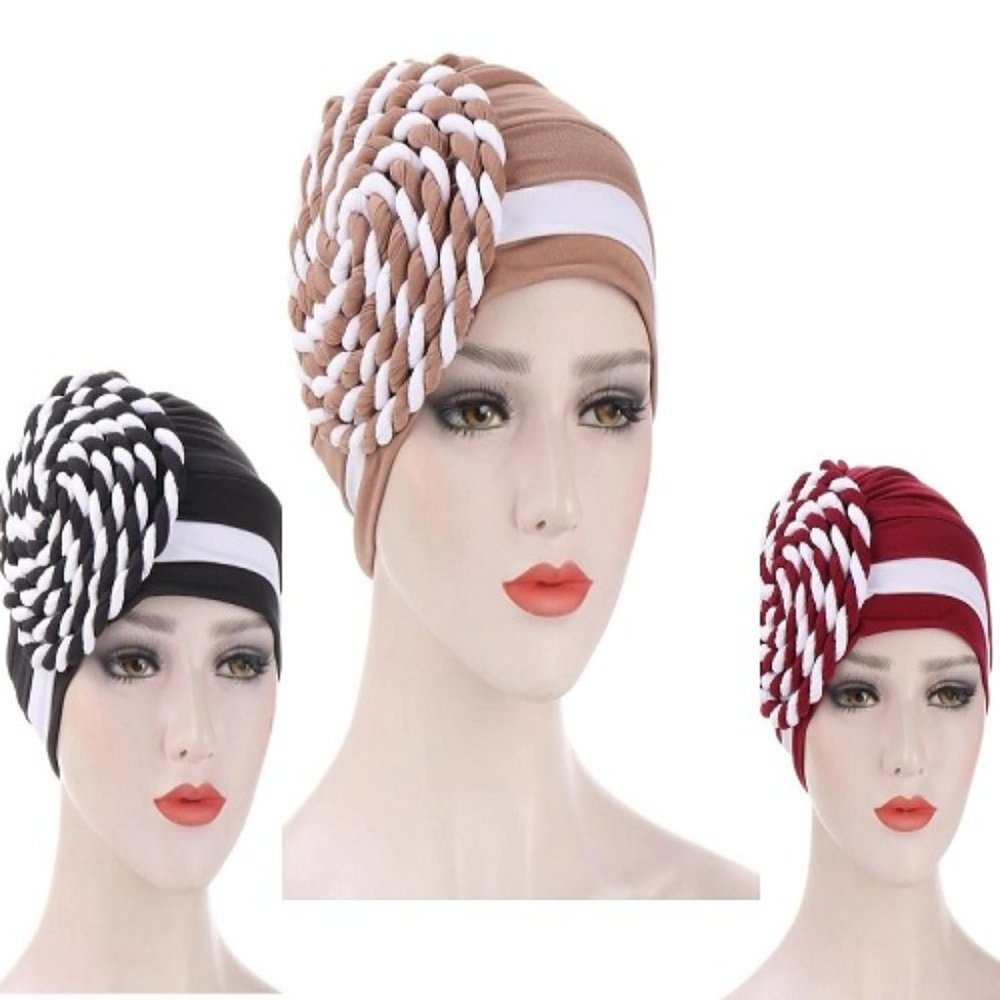 braided turbans 3 Pack